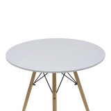 Set tavoline ngrënieje Julita-Noor pakoworld me 3 copë MDF këmbë të zeza-natyrale Φ80x73cm