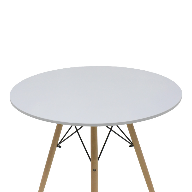 Set tavoline ngrënieje Julita-Noor pakoworld me 3 copë MDF këmbë të zeza-natyrale Φ80x73cm