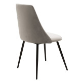 Set tavoline ngrënieje Gustas-Giselle pakoworld me 5 pjesë mermer i bardhë guri i sinterizuar-metal i zi 120x80x75cm