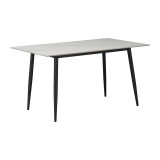 Set tavoline ngrënieje Gustas-Giselle pakoworld me 5 pjesë mermer i bardhë guri i sinterizuar-metal i zi 120x80x75cm
