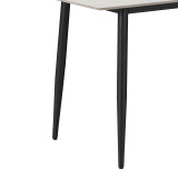 Set tavoline ngrënieje Gustas-Giselle pakoworld me 5 pjesë mermer i bardhë guri i sinterizuar-metal i zi 120x80x75cm