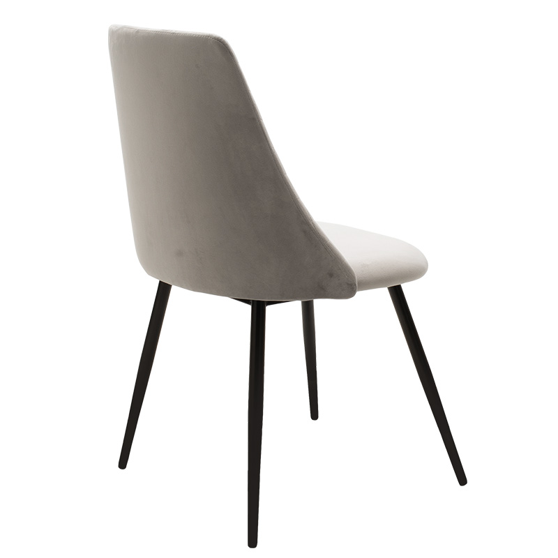Set tavoline ngrënieje Gustas-Giselle pakoworld me 5 copë mermer i bardhë-kadife gri 120x80x76cm