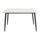 Set tavoline ngrënieje Gustas-Giselle pakoworld me 5 copë mermer i bardhë-kadife gri 120x80x76cm