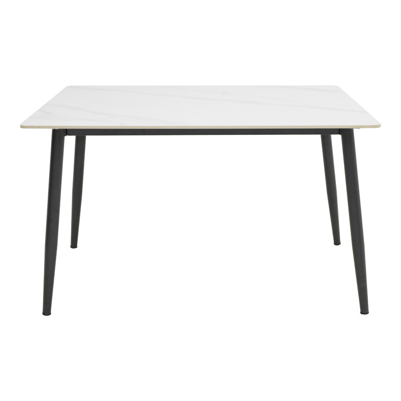 Set tavoline ngrënieje Gustas-Giselle pakoworld me 5 copë mermer i bardhë-kadife gri 120x80x76cm