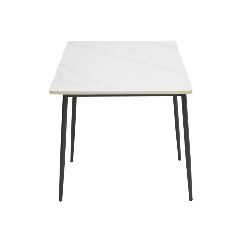 Set tavoline ngrënieje Gustas-Giselle pakoworld me 5 copë mermer i bardhë-kadife gri 120x80x76cm