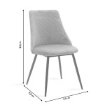 Set tavoline ngrënieje Gustas-Giselle pakoworld me 5 copë mermer i bardhë-kadife gri 120x80x76cm