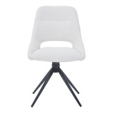 Set tavoline ngrënieje Gustas-Luciano I pakoworld me 5 copë mermer i bardhë-pëlhurë krem 120x80x76cm