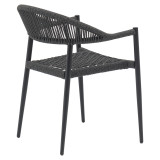 Set tavoline ngrënieje Kliton-Freiburg me 5 pakoworld alumini në nuancë antracit 80x80x74cm