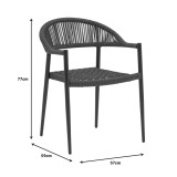 Set tavoline ngrënieje Kliton-Freiburg me 5 pakoworld alumini në nuancë antracit 80x80x74cm