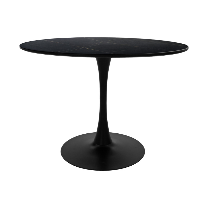 Tavolinë ngrënieje Balou-Parker pakoworld set me 5 copë e zezë-antracit D120x73cm