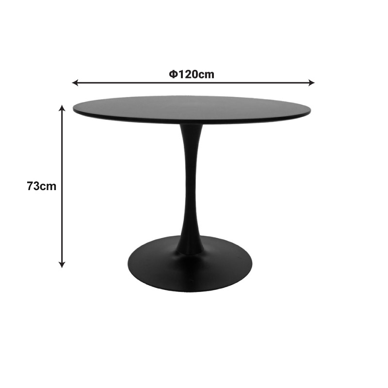 Tavolinë ngrënie Balou-Noor pakoworld set prej 5 MDF e zezë-bezhe D120x73cm