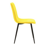 Set tavoline ngrënieje Balou-Noor pakoworld me 5 copë MDF e zezë-verdhë D120x73cm
