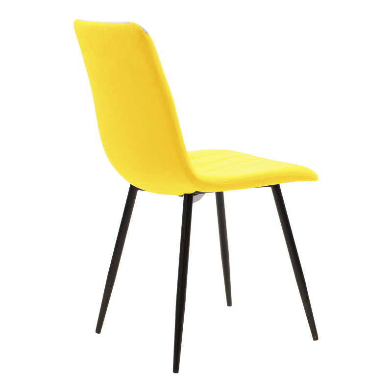 Set tavoline ngrënieje Balou-Noor pakoworld me 5 copë MDF e zezë-verdhë D120x73cm