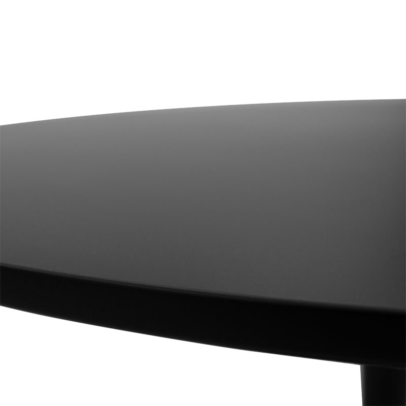 Set tavoline ngrënieje Balou-Noor pakoworld prej 5 copësh MDF i zi-pëlhurë e zezë D120x73cm