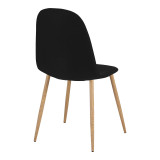 Tavolinë ngrënieje Bella-Balou pakoworld set me 5 copë MDF e zezë-pëlhurë e zezë D120x73cm