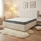 Krevat me dyshek dhe hapësirë magazinimi Roi-Dreamer pakoworld pu i bardhë 160x200cm
