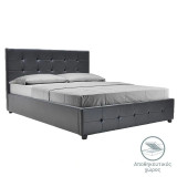 Krevat me dyshek dhe hapësirë magazinimi Roi-Dreamer pakoworld pu i zi 160x200cm