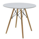 Set ngrënieje me karrige Julita të bardha dhe tavolinë Julita të bardhë D80x73cm Set prej 3 copësh