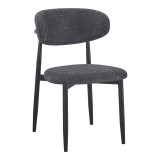 Dhomë ngrënie me karrige Folegio Anthracite dhe tavolinë Domonic Black D100x75cm Set prej 5 copësh
