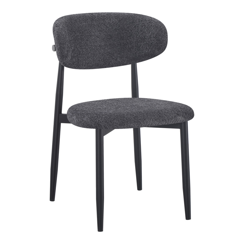 Dhomë ngrënie me karrige Folegio Anthracite dhe tavolinë Domonic Black D100x75cm Set prej 5 copësh