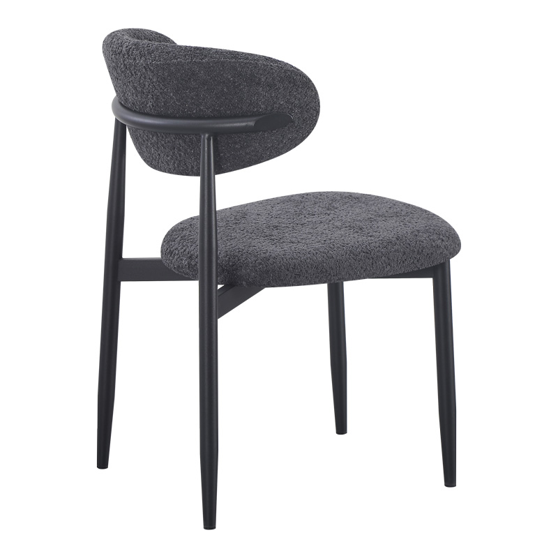 Dhomë ngrënie me karrige Folegio Anthracite dhe tavolinë Domonic Black D100x75cm Set prej 5 copësh