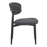Dhomë ngrënie me karrige Folegio Anthracite dhe tavolinë Domonic Black D100x75cm Set prej 5 copësh