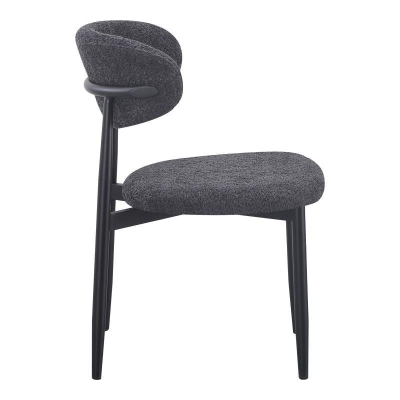 Dhomë ngrënie me karrige Folegio Anthracite dhe tavolinë Domonic Black D100x75cm Set prej 5 copësh