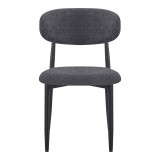 Dhomë ngrënie me karrige Folegio Anthracite dhe tavolinë Domonic Black D100x75cm Set prej 5 copësh