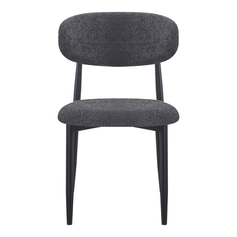 Dhomë ngrënie me karrige Folegio Anthracite dhe tavolinë Domonic Black D100x75cm Set prej 5 copësh