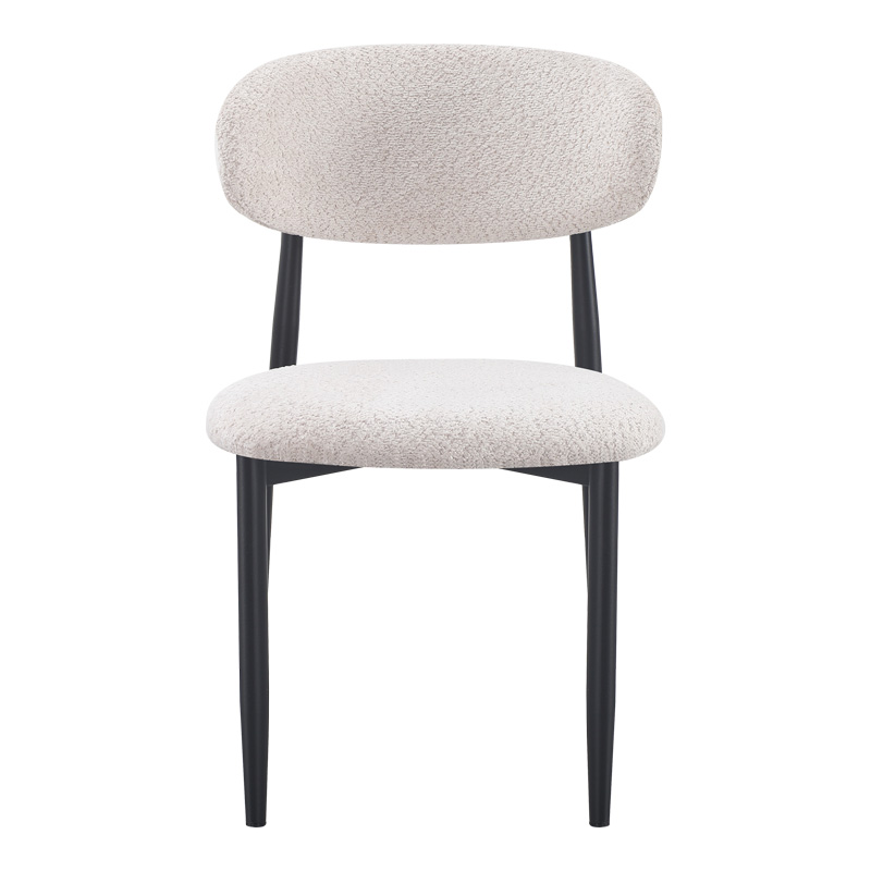Dhomë ngrënie me karrige Folegio Cream dhe tavolinë Orbital Black D120x76cm Set prej 5 copësh