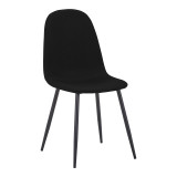 Dhomë ngrënie me karrige Bella të zeza dhe tavolinë Orbital të zezë D120x76cm Set prej 5 copësh