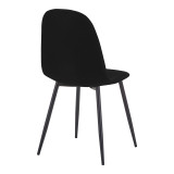 Dhomë ngrënie me karrige Bella të zeza dhe tavolinë Orbital të zezë D120x76cm Set prej 5 copësh
