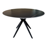 Dhomë ngrënie me karrige Bella të zeza dhe tavolinë Orbital të zezë D120x76cm Set prej 5 copësh