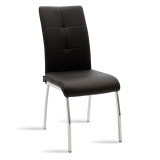Dhomë ngrënie me karrige Ariadne të zeza dhe tavolinë xhami Antoro D100x75cm Set prej 5 copësh