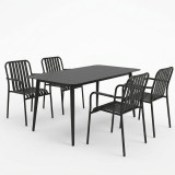 Set ngrënieje Heven Vista pakoworld set me 5 pjesë alumini i zi 120x70x72cm