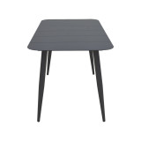 Set ngrënieje Heven Vista pakoworld set me 5 pjesë alumini i zi 120x70x72cm