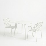 Set ngrënieje Heven Vista pakoworld set me 3 pjesë alumini i zi 80x80x72cm