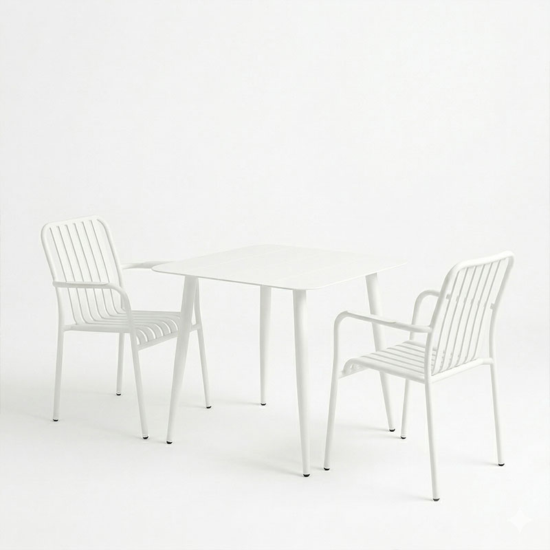 Set ngrënieje Heven Vista pakoworld set me 3 pjesë alumini i zi 80x80x72cm