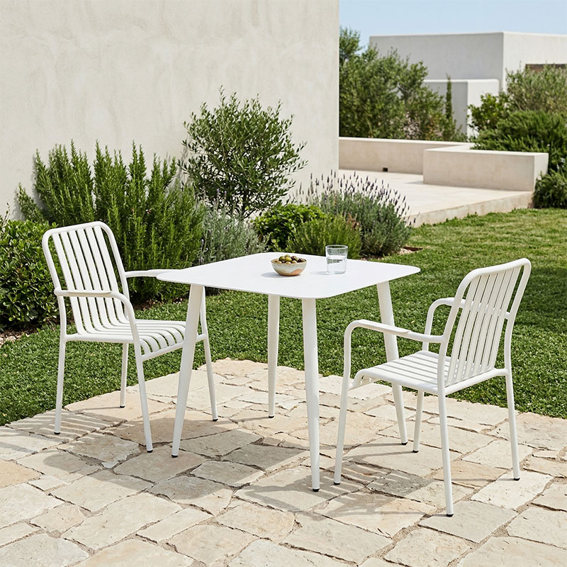 Set ngrënieje Heven Vista pakoworld set me 3 pjesë alumini i zi 80x80x72cm