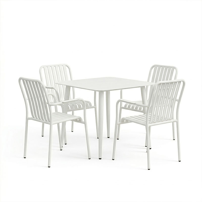 Set ngrënieje Heven Vista pakoworld set me 5 pjesë alumini i zi 80x80x72cm