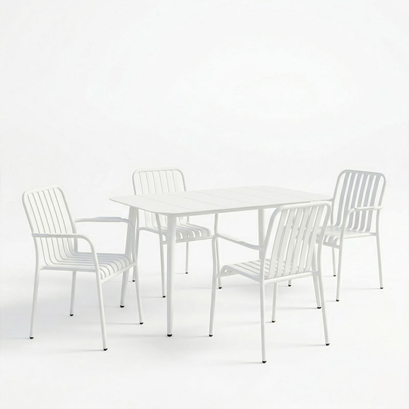 Set ngrënieje Heven Vista pakoworld set me 5 pjesë alumini i zi 120x70x72cm