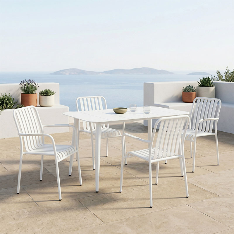 Set ngrënieje Heven Vista pakoworld set me 5 pjesë alumini i zi 120x70x72cm