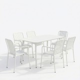 Set ngrënieje Heven Vista pakoworld set me 7 copë alumin i zi 120x70x72cm