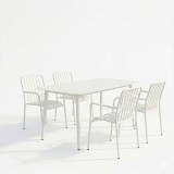 Set ngrënieje Heven Vista pakoworld set me 5 pjesë alumini i zi 150x80x72cm
