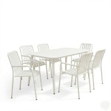 Set ngrënieje Heven Vista pakoworld set me 7 copë alumin i zi 150x80x72cm