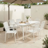 Set ngrënieje Heven Vista pakoworld set me 7 copë alumin i zi 150x80x72cm