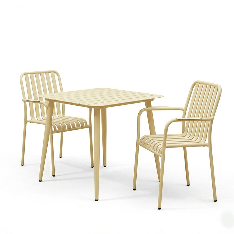 Set ngrënieje Heven Vista pakoworld set me 3 pjesë alumini shampanjë 80x80x72cm