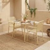 Set ngrënieje Heven Vista pakoworld set me 3 pjesë alumini shampanjë 80x80x72cm