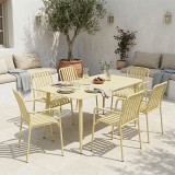 Set ngrënieje Heven Vista pakoworld set me 7 pjesë alumini shampanjë 120x70x72cm