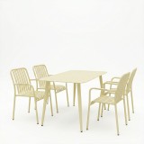Set ngrënieje Heven Vista pakoworld set me 5 pjesë alumini i zi 120x70x72cm